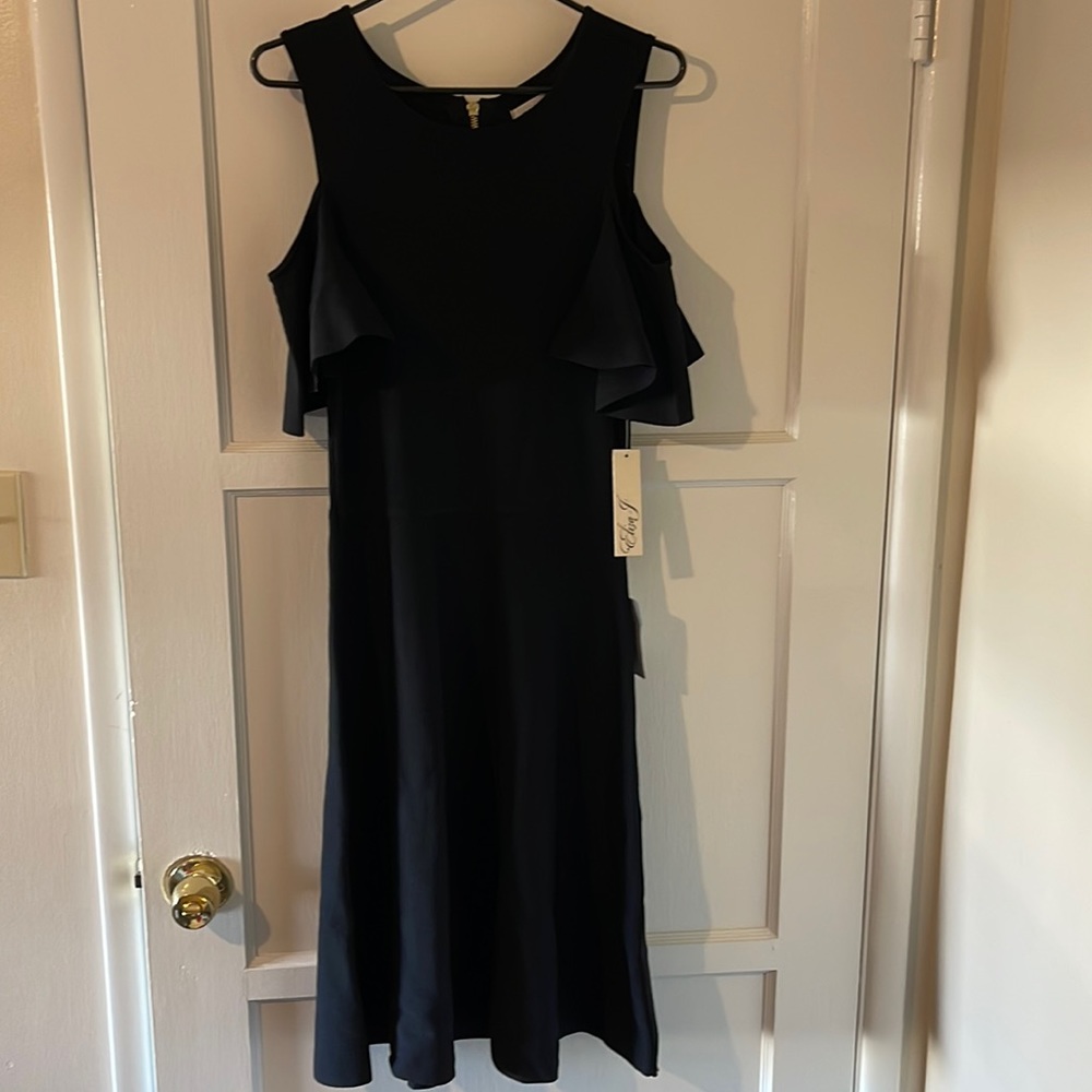 Eliza J brand new cold shoulder black dress in medium